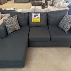 Asher Black 2PC Sectional
