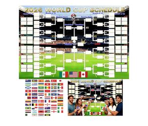 DIY Predict 2026 World Cup Schedule Poster, Reusable National Flags Sticker, 27X