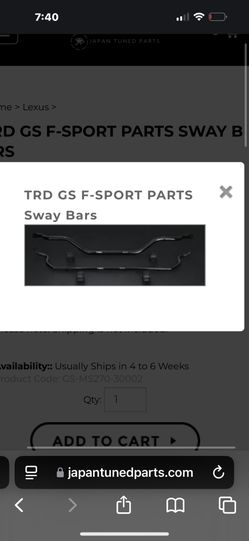 Trd Lexus Gs F-sport Sway Bars