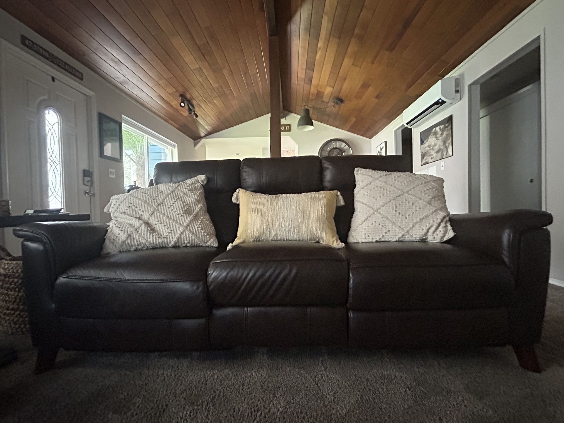 OBO! Real Leather Power Reclining Couch And Loveseat