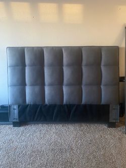 Grey queen bed frame