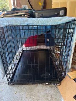 Large Black Wire Dog Crate with Tray