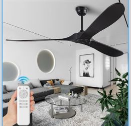 72" Ceiling Fans without Lights, Solid Wood Ceiling Fan No Light
