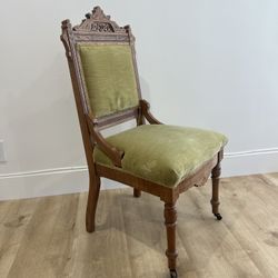 Antique Eastlake Victorian Chair – Ornate Carved Wood, Classic Statement Piece 
