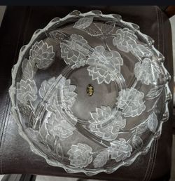 Brand new  gorgeous real crystal glass platter in box ( never used ).