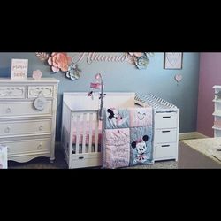 White crib With changing Station And Lots Of Storage! 