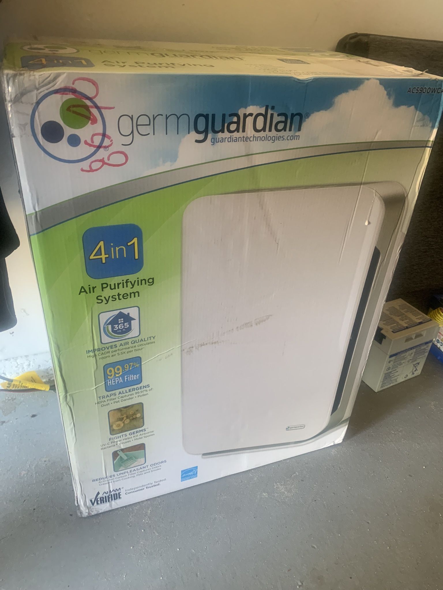 GermGuardian Air Purifier with HEPA Filter and UV-C