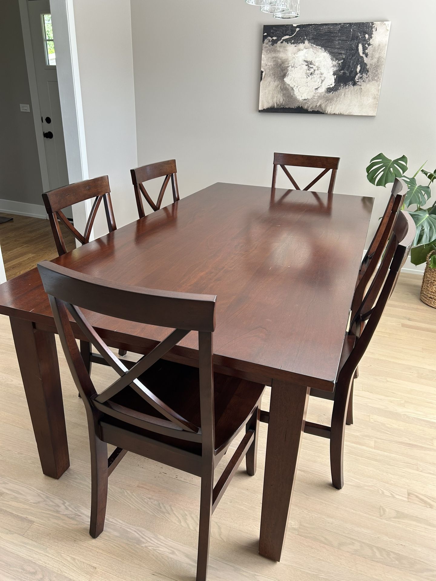 Dining Table With Six Chairs Dark Brown