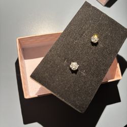 Diamond Earrings 925 Silver
