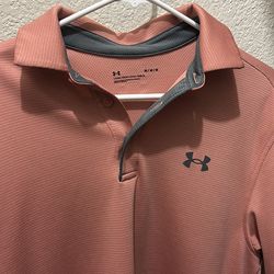 Peach pink under armour polo medium