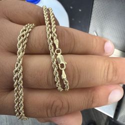 14k Yellow Gold Rope Chain Solid(16 Grams)
