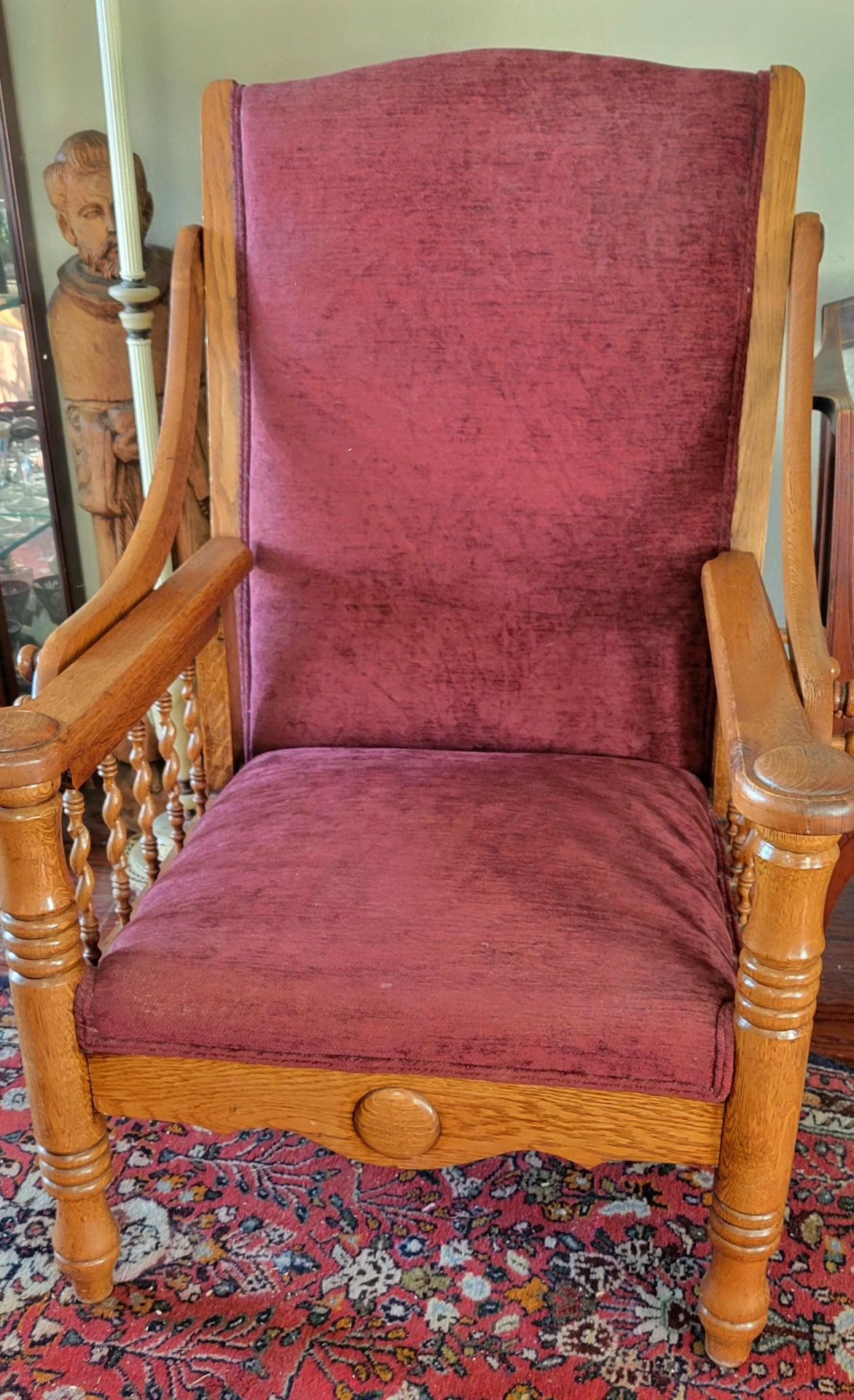 Antique solid oak Morris recliner Vintage