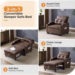 Convertible Sleeper Sofa Chair Bed 
