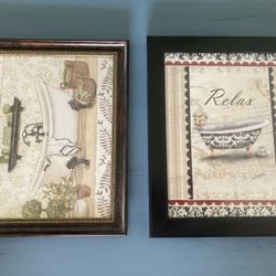 Pair Pictures For Bathroom /decor 