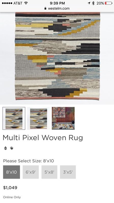 West Elm Multi Pixel Woven Rug For In Dallas Tx Offerup 400sold