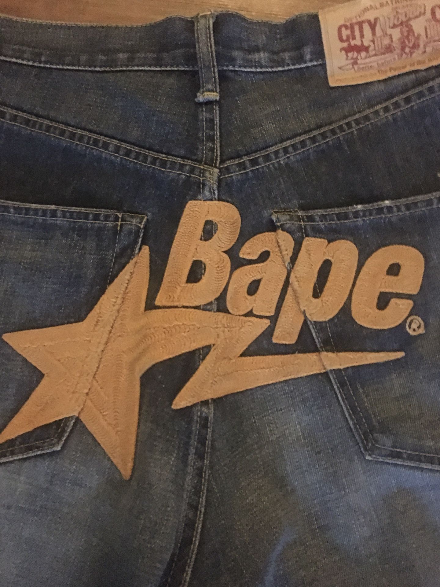 Vintage bape jean shorts