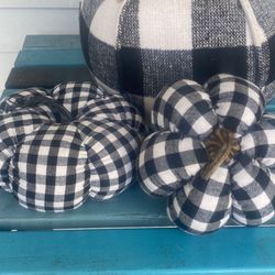 Three Plaid Pumpkins