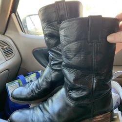 JUSTIN MEN'S BLACK KIPSKIN CLASSIC LEATHER ROPER BOOTS Like brand new very nice. Size men’s 10 D