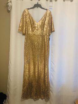 Women’s size 16 long gold sequin dress