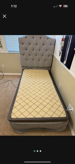 Pottery Barn, Twin Gray Frame And Headboard 