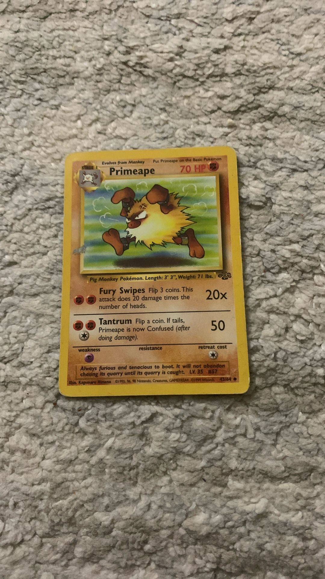 1995 Primeape Pokémon Card