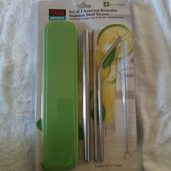 Metal Straws With Case And Cleaners