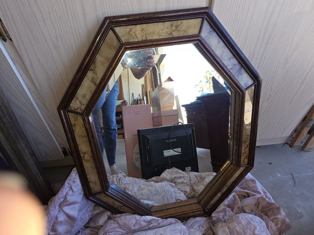 Hexagon Antique Mirror