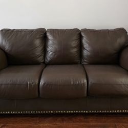Genuine leather, set of three sofas