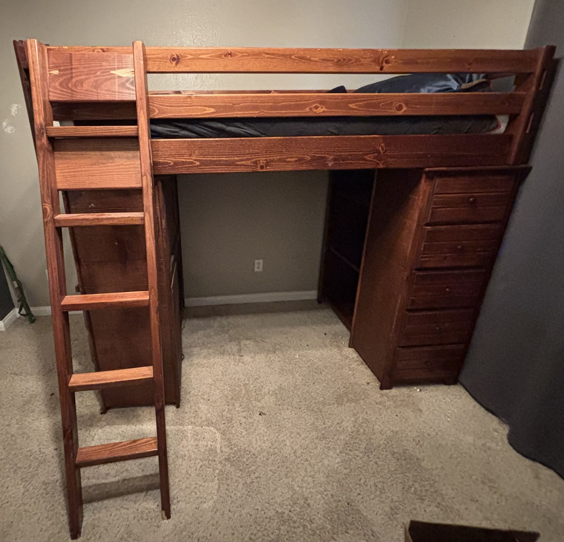 Twin Size Loft Bed & Matching Dresser