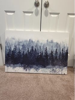 Modern Misty Forest Canvas Wall Art- 24x36