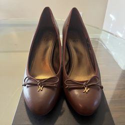 Naturalizer Women's Sienna Block Heel Pump Cappuccino Brown Leather