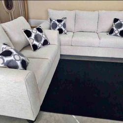 Brand New Artisanal Oat Beige Sofa / Loveseat Sets 