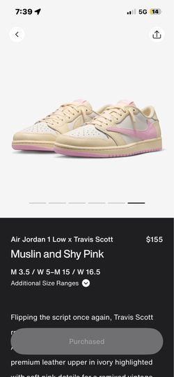Jordan 1 Travis Scott Shy Pink