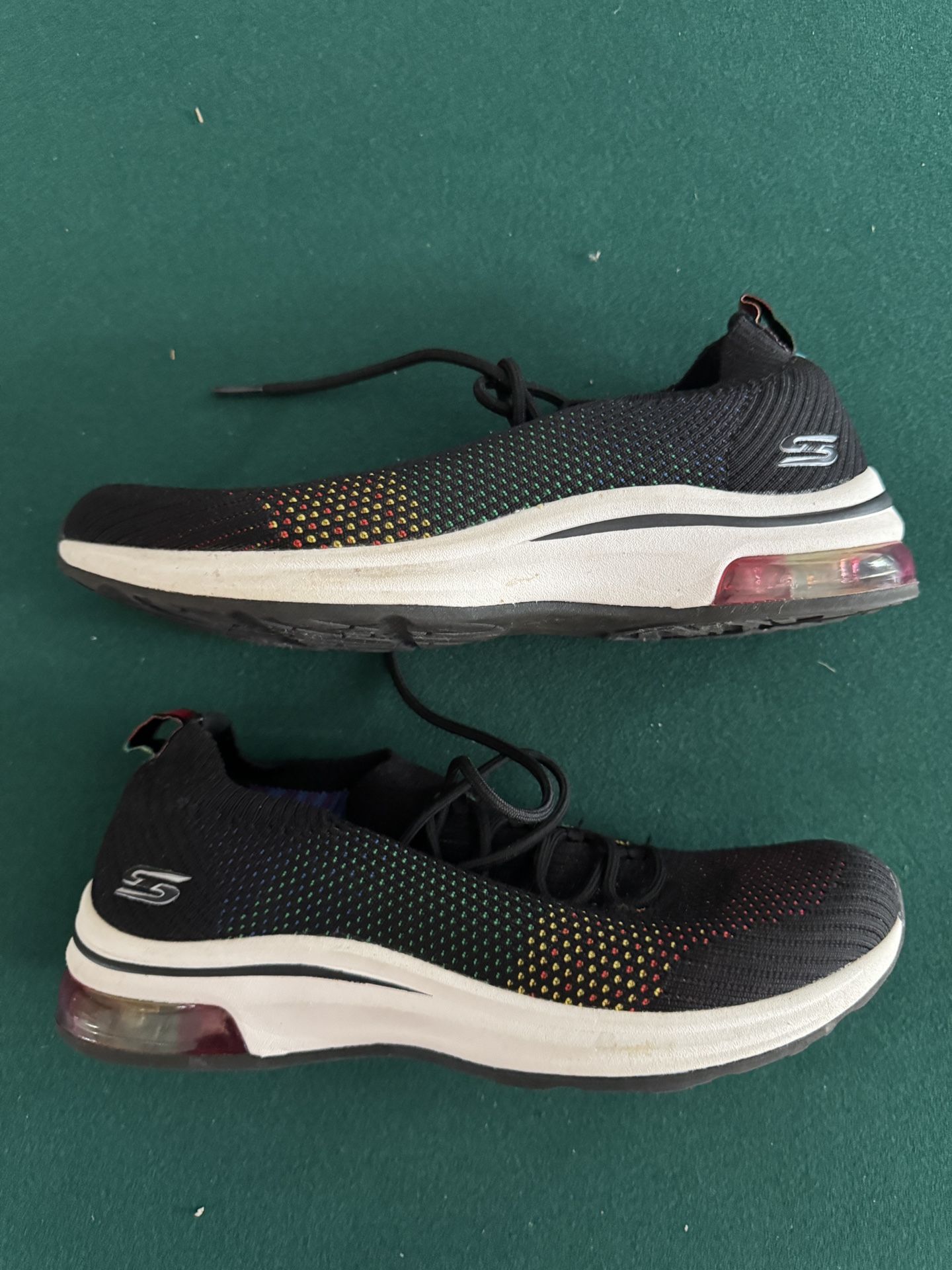 Skechers Air-Cooled Memory Foam Sneakers Size 10 | Rainbow Knit Running Shoes
