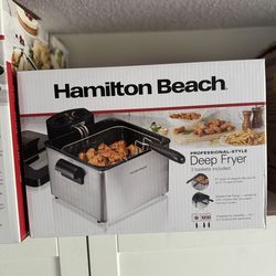 Hamilton Beach Electric Deep Fryer with 3 Baskets and Lid
