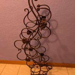 Vintage Wrought Iron Wine Rack 