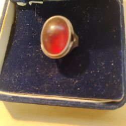 Amber Sterling Silver Ring