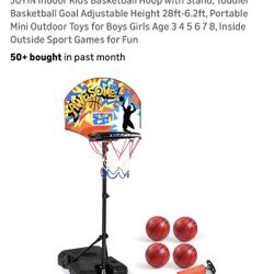 Joyin New Indoor/Outdoor Adjustable Kids Basketball Hoop W Stand