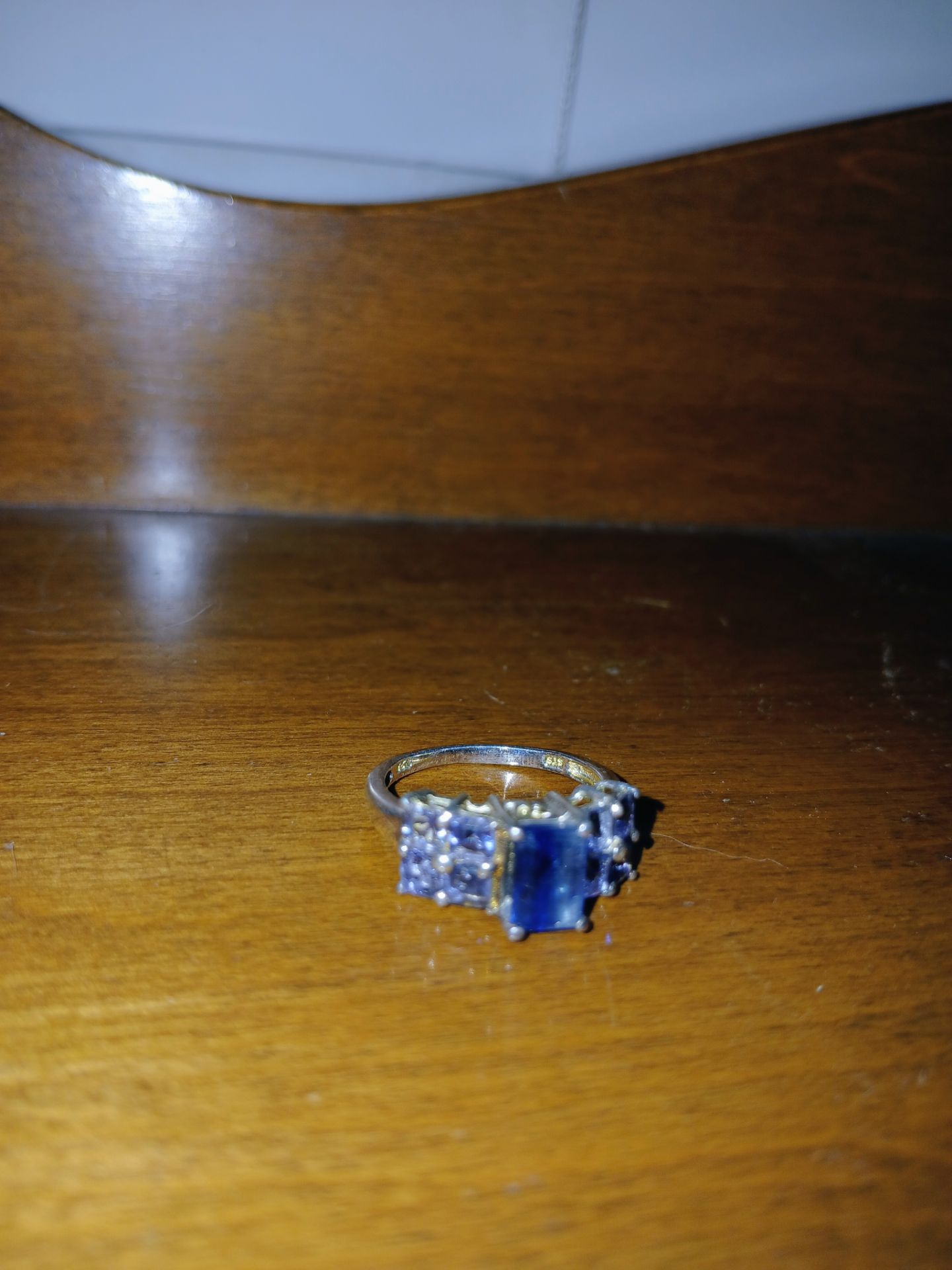 925 Silver Blue Topaz Or Style Ring