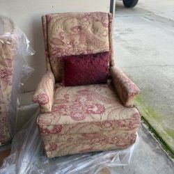 2 Matching Botanical Club Chairs 