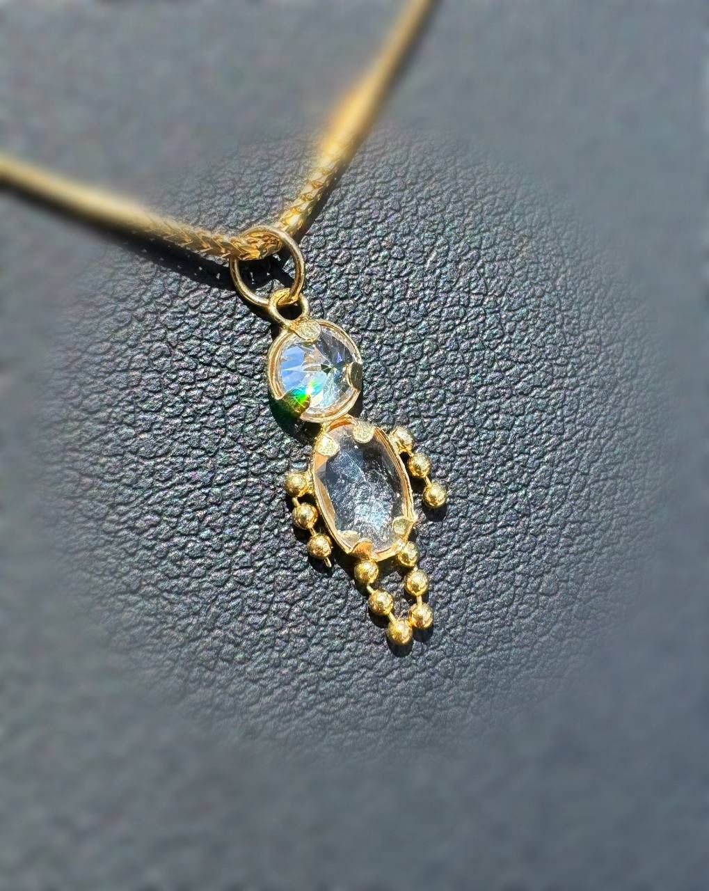 14k solid yellow gold cz stone 1.30 CTW human ball Pendant charm