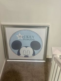Ethan Allen Disney Mickey Mouse Nursery Large Wall Art | 36” x 36” Framed