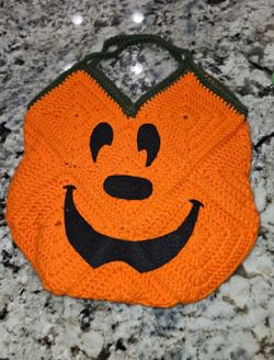 Hand Crocheted Mickey Mouse Pumkin Bag 20$