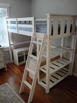 Loft bed with benches and storage