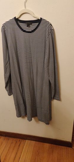 Nwt J Crew Cotton Sheath Dress Navy And White Striped 