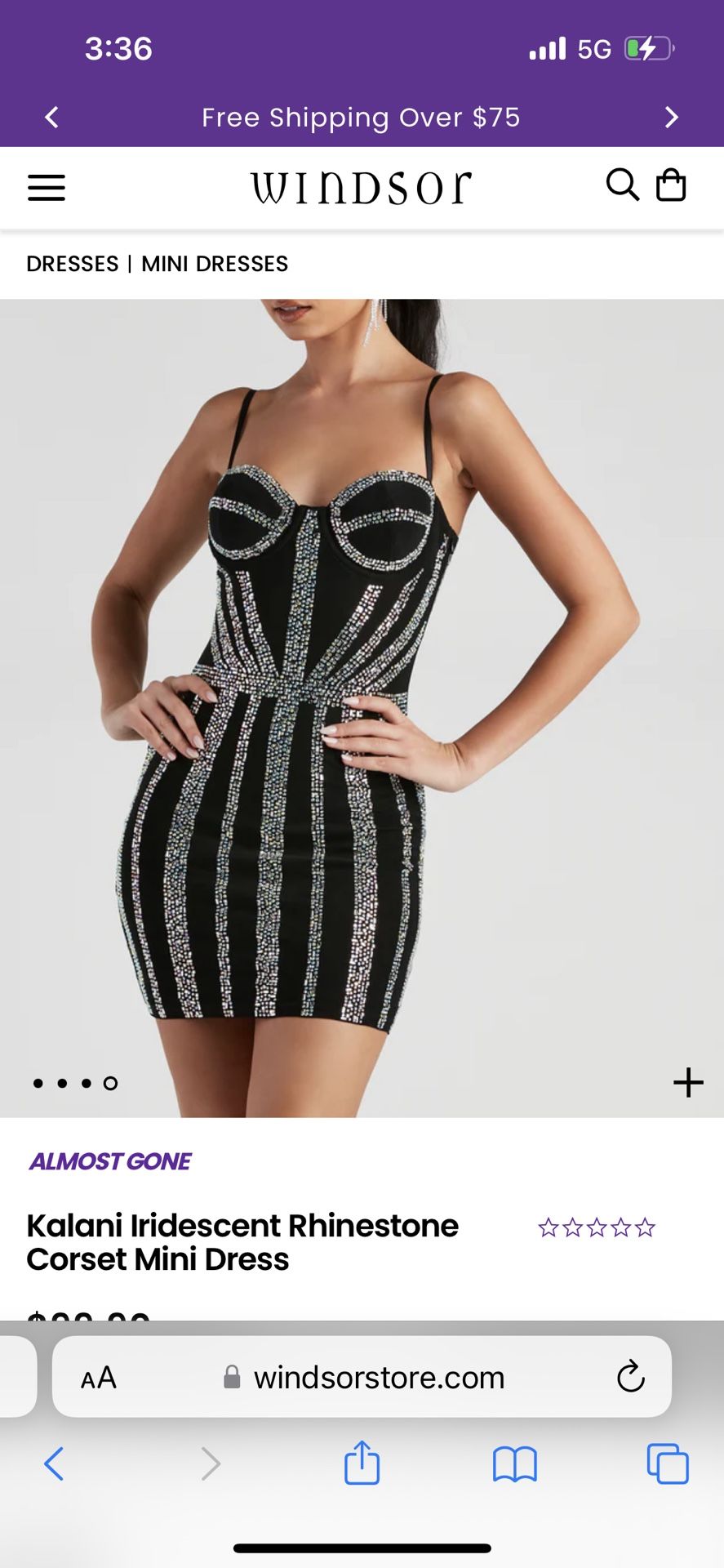 Kalani Iridescent Rhinestone Corset Mini Dress
