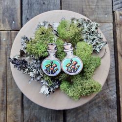 PNW Mushroom Earrings Artwork