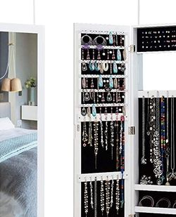 COSTWAY Jewelry Cabinet with Mirror