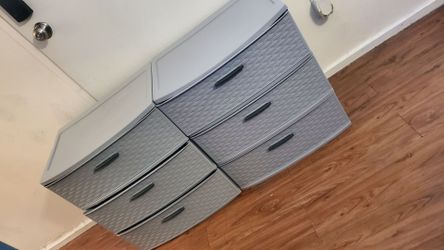 2 Sterilite 3 Drawer Wide Weave Plastic Storage Tower Home Organizer