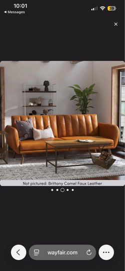 Brittany 81.5'' Vegan Leather Convertible Sofa